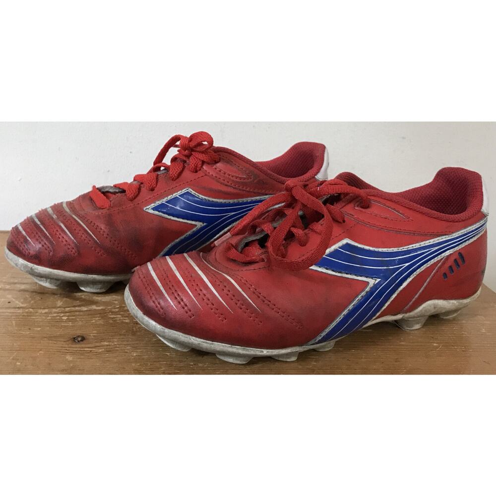 Diadora Red Childrens Soccer Athletic Cleats Shoes Youth 4 36